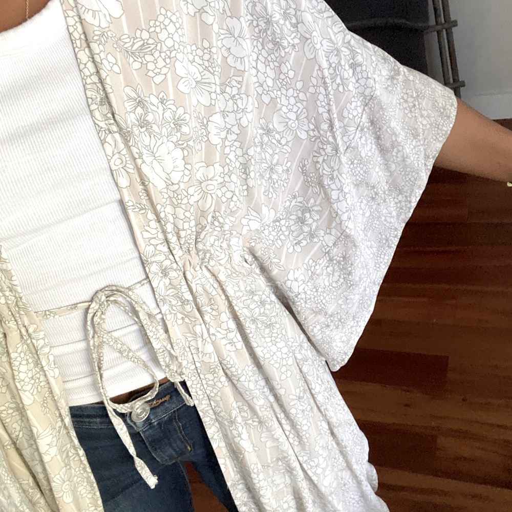 Floral print kimono
